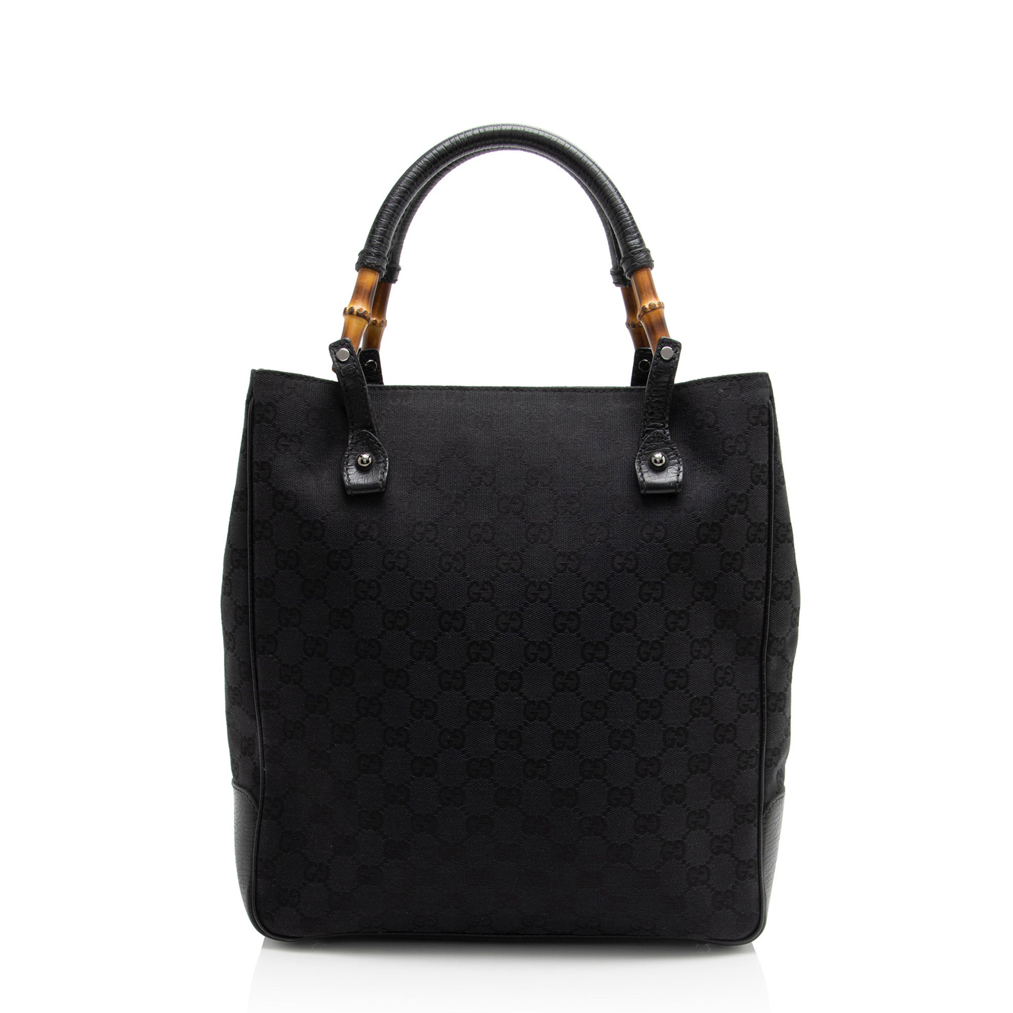 Gucci GG Canvas Bamboo Tote (SHF-1xRqYh)