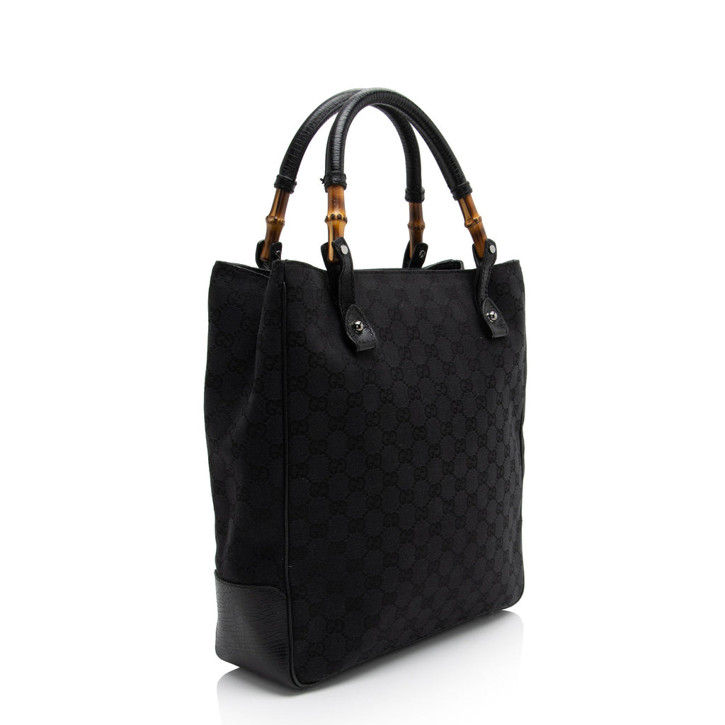 Gucci GG Canvas Bamboo Tote (SHF-1xRqYh)