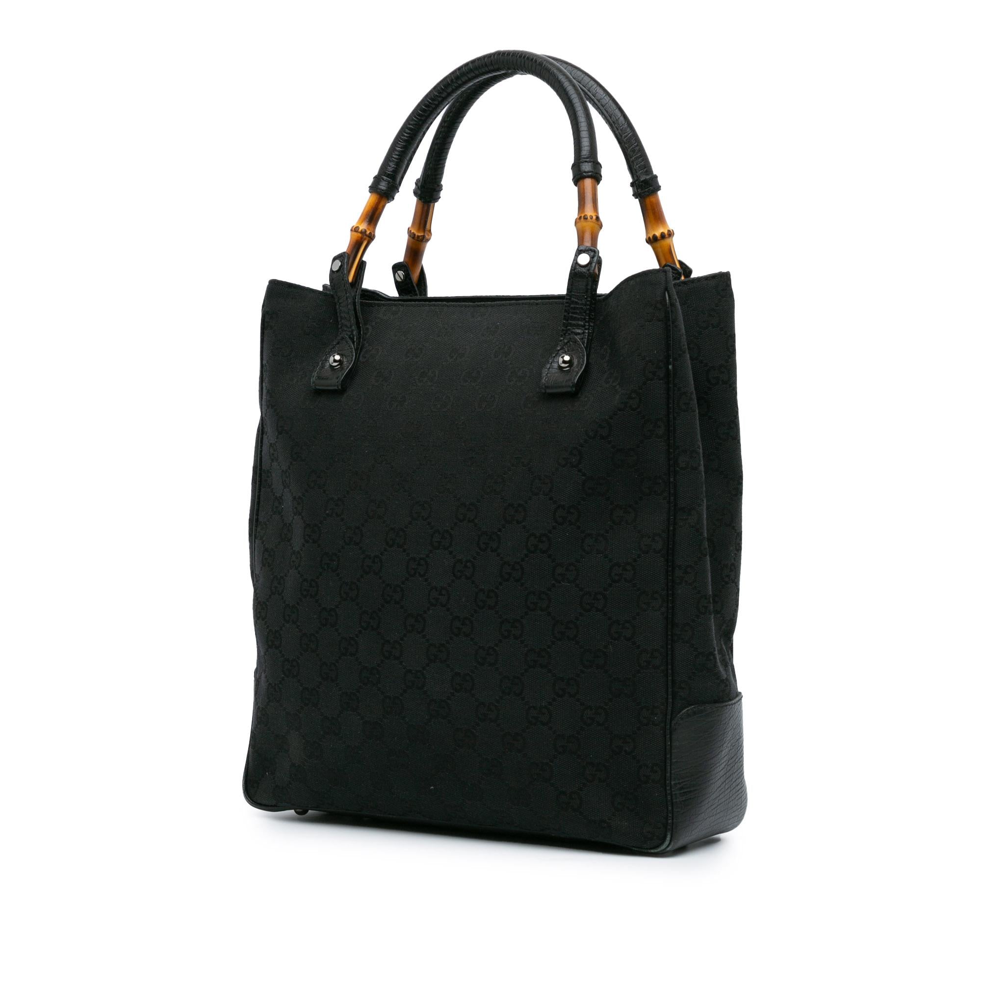 Gucci GG Canvas Bamboo Tote (SHG-b7lQHd)