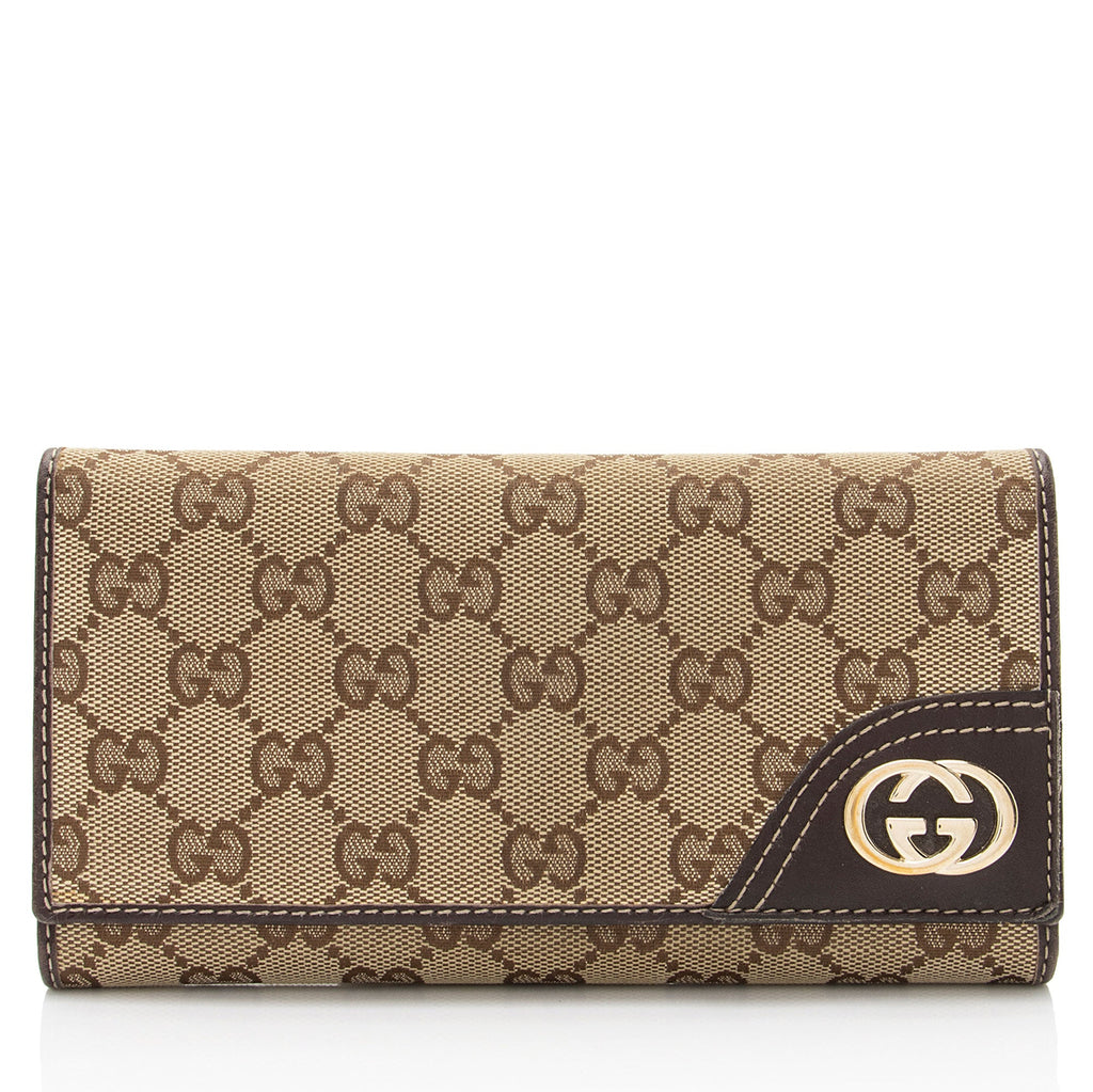 Gucci GG Canvas Britt Logo Tri-fold Wallet (SHF-5J08AO)