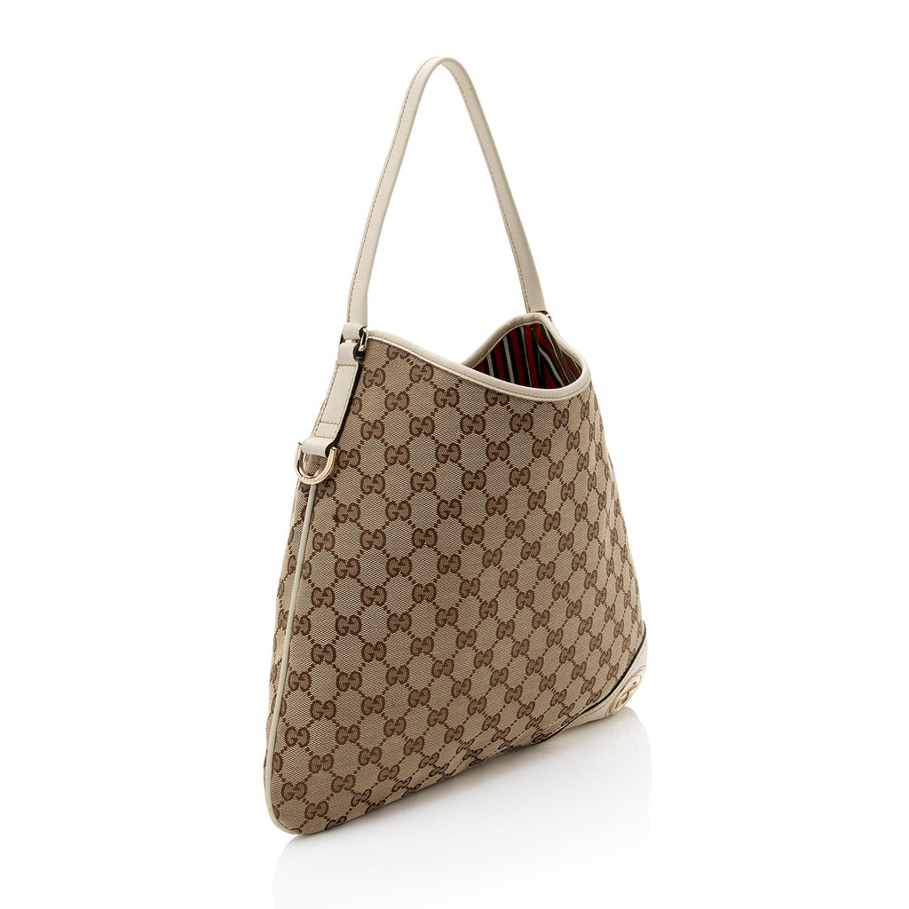 Gucci GG Canvas Britt Medium Hobo (SHF-puVAWm)
