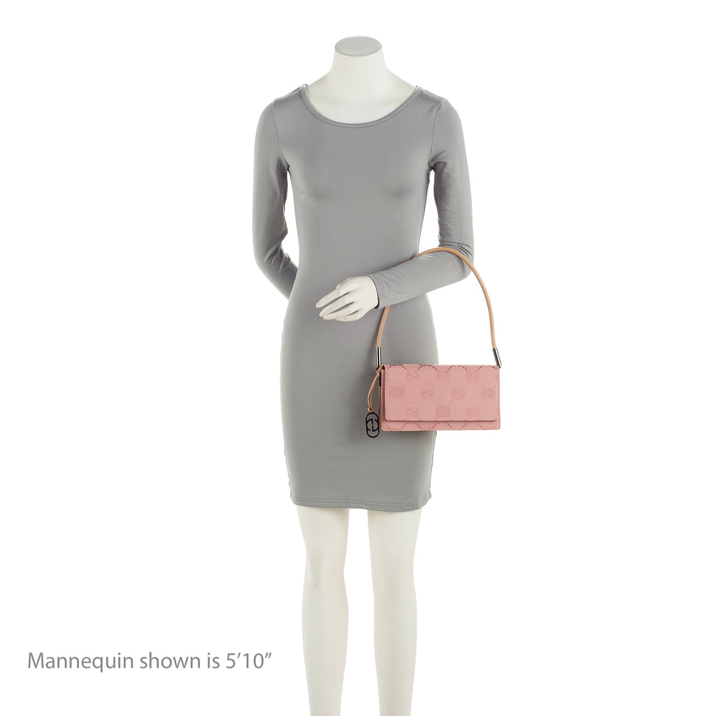 Gucci GG Canvas Charm Pochette Flap Bag (SHF-23494)