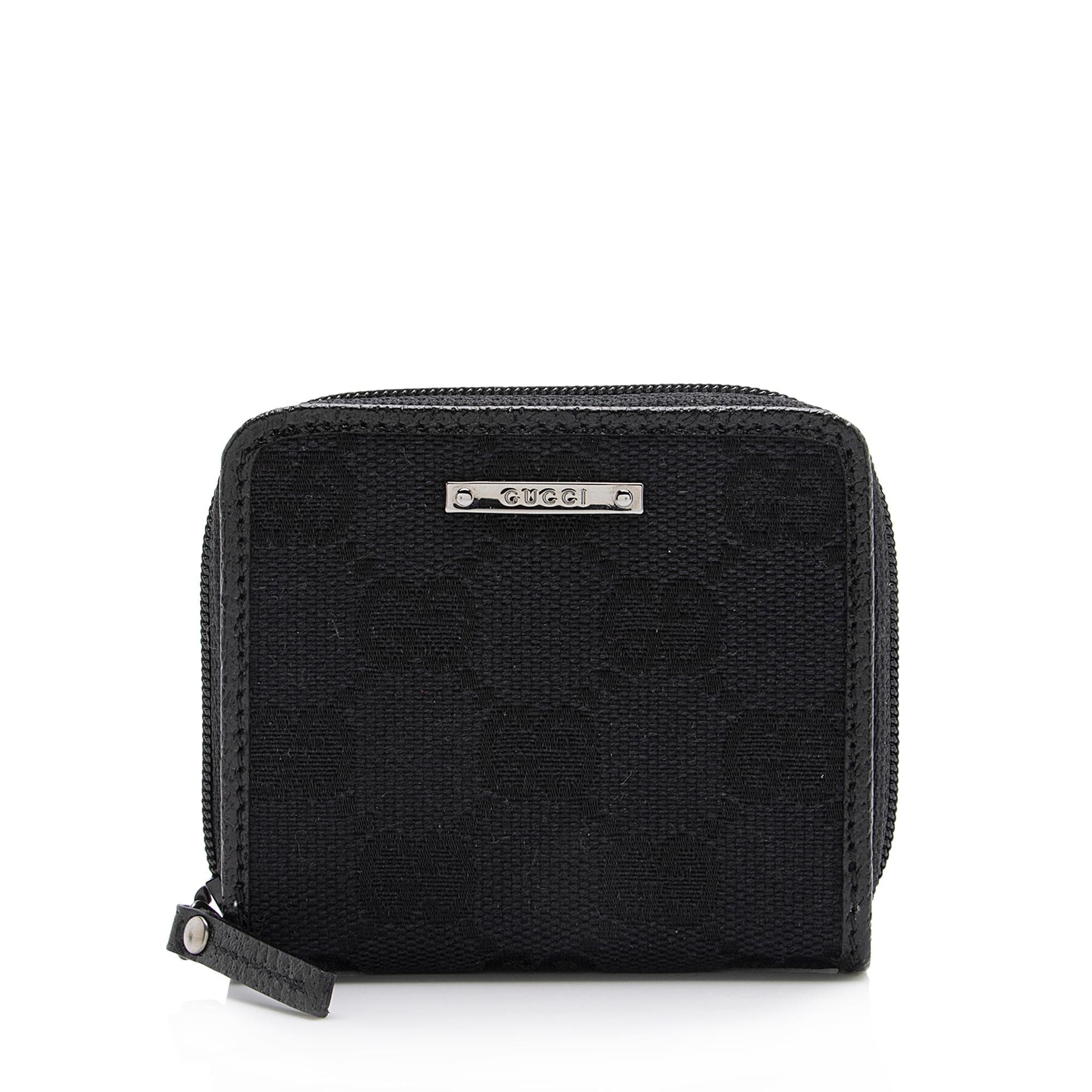 Gucci GG Canvas Compact Zip Around Coin Wallet (SHF-23568)