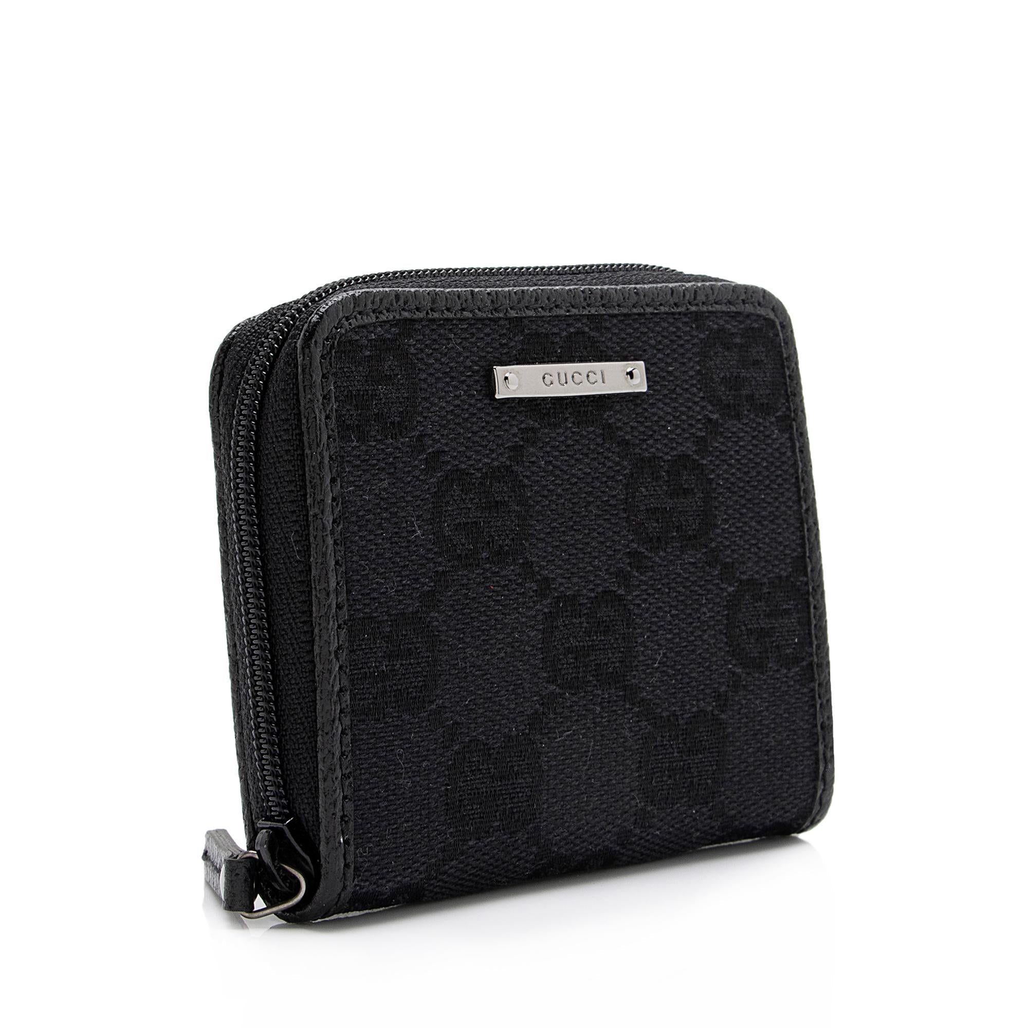 Gucci GG Canvas Compact Zip Around Coin Wallet (SHF-23568)