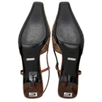 Gucci GG Canvas Crystal Slingback Pumps - Size 6.5 / 36.5 (SHF-dfhaWv)
