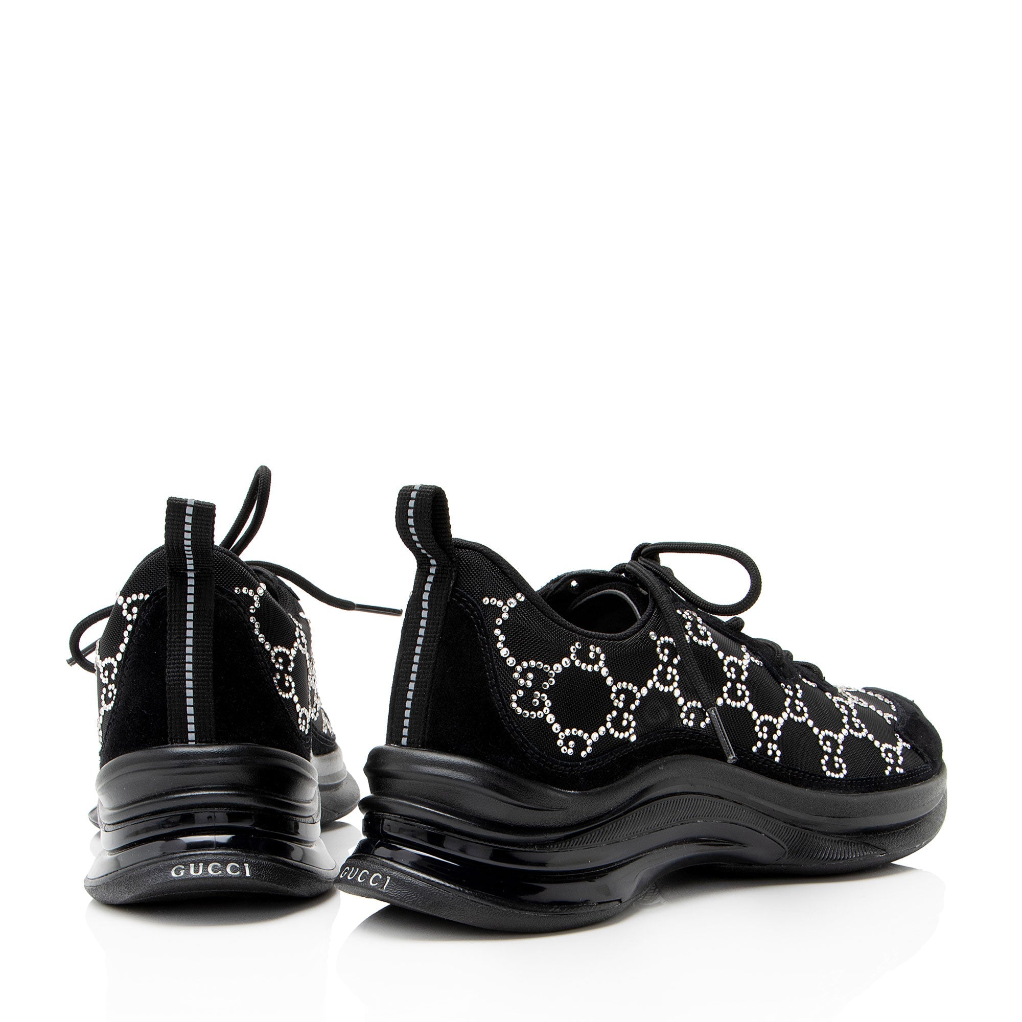 Gucci GG Canvas Crystal Run Sneakers - Size 7.5 / 37.5