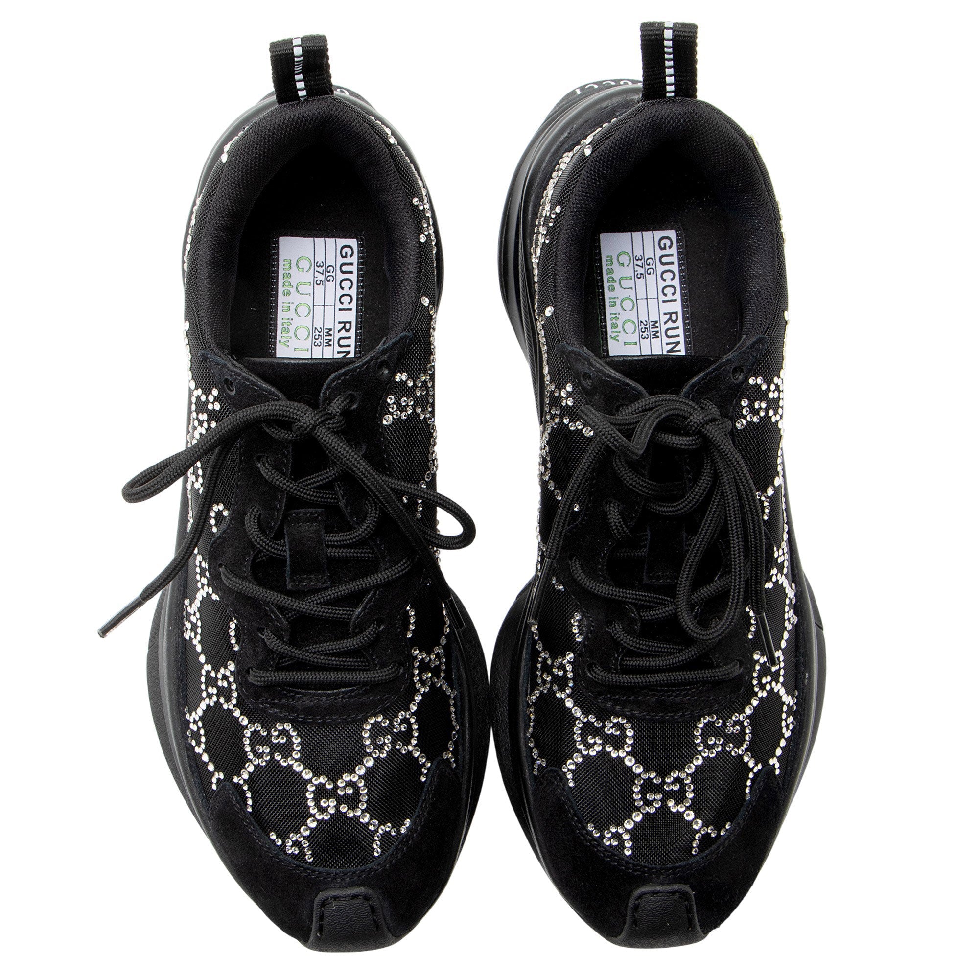 Gucci GG Canvas Crystal Run Sneakers - Size 7.5 / 37.5