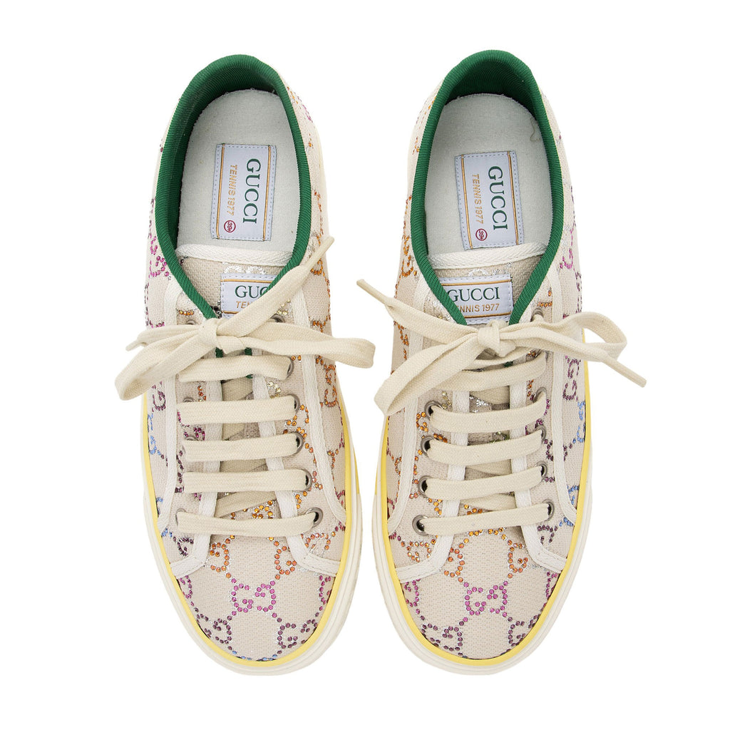 Gucci GG Canvas Crystal Tennis 1977 Sneakers - Size 9 / 39