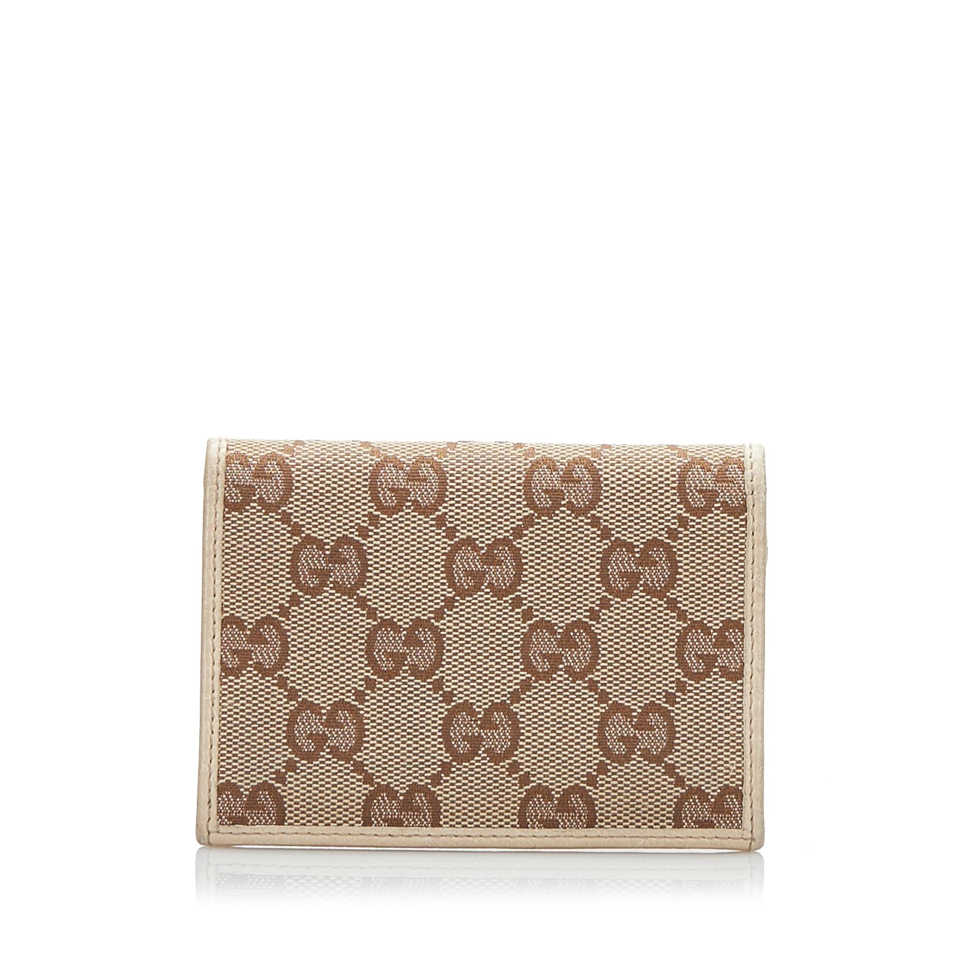 Gucci GG Canvas D-Ring Card Holder (SHG-b43eqy)