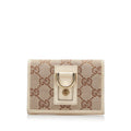 Gucci GG Canvas D-Ring Card Holder (SHG-b43eqy)
