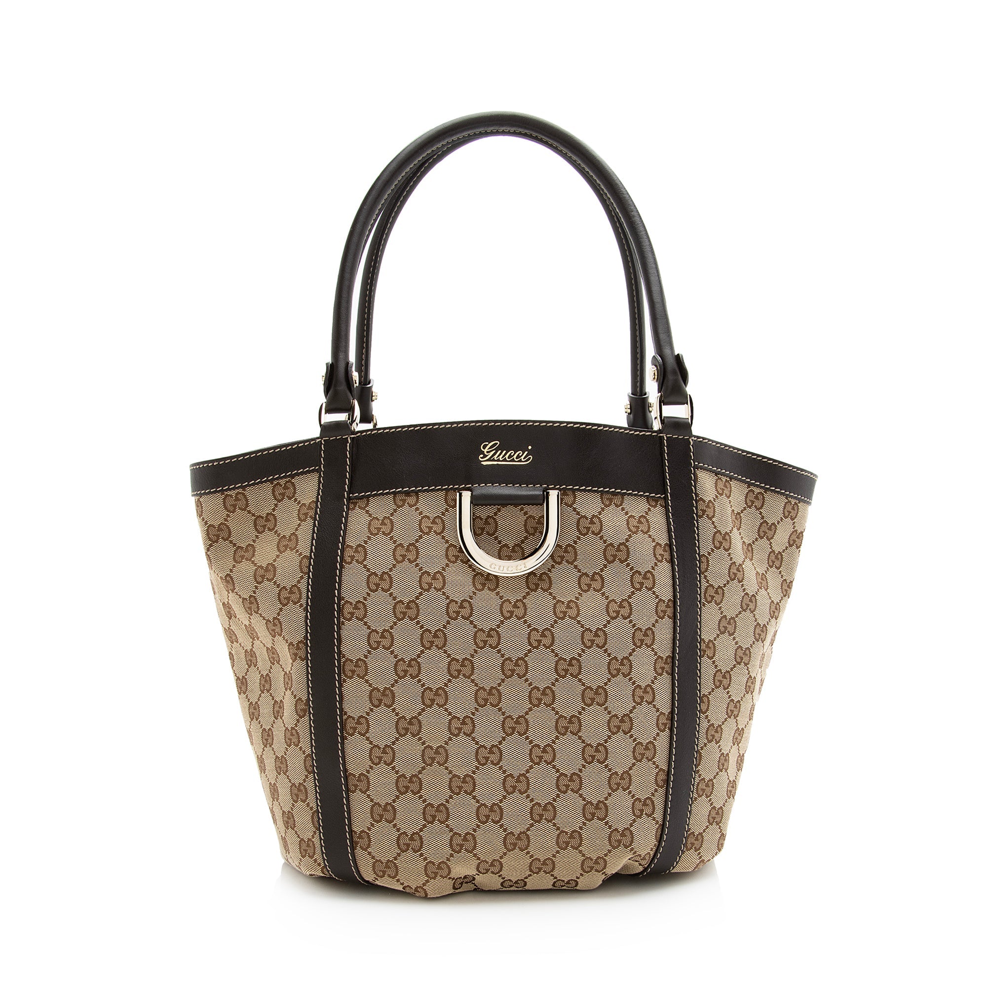 Gucci GG Canvas D Ring Medium Tote (SHF-22442)