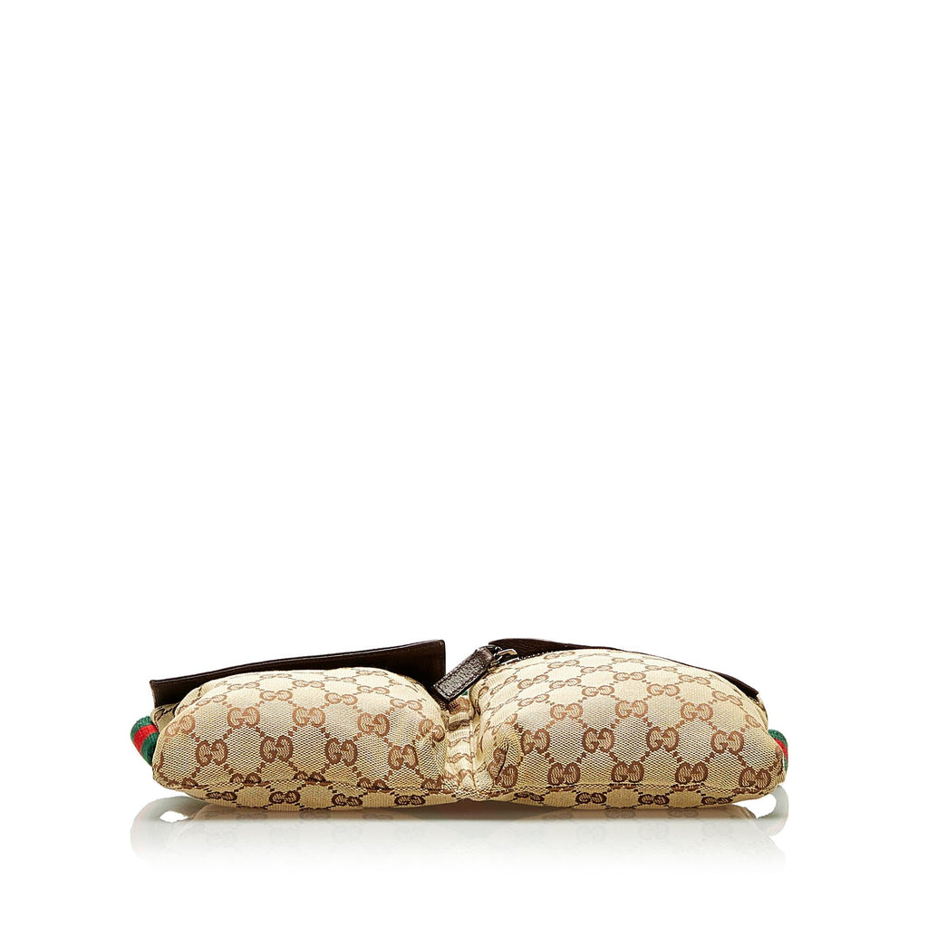 Gucci GG Canvas Double Pocket Belt Bag (SHG-37191)