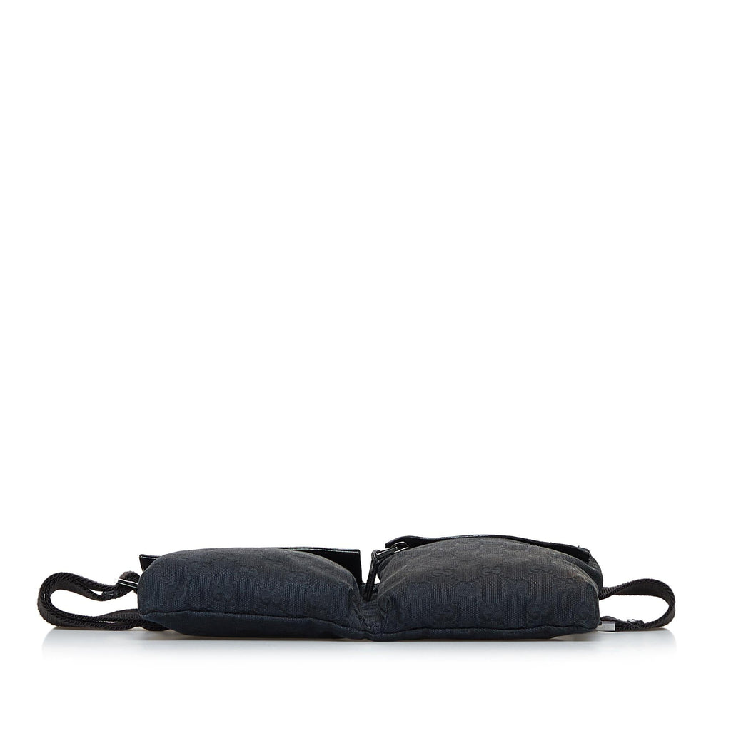 Gucci GG Canvas Double Pocket Belt Bag (SHG-jTXA2O)