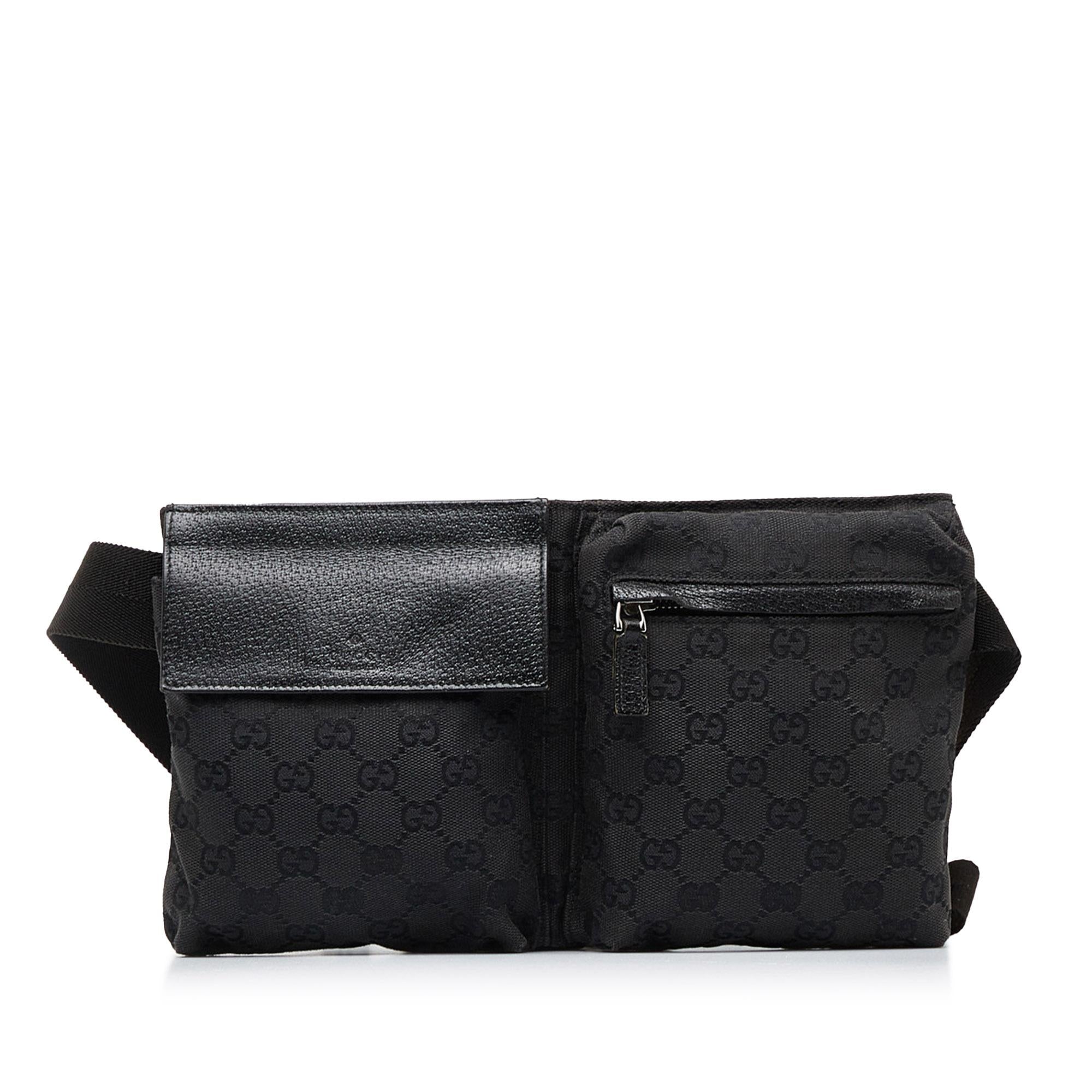 Gucci GG Canvas Double Pocket Belt Bag (SHG-WS8NBX)