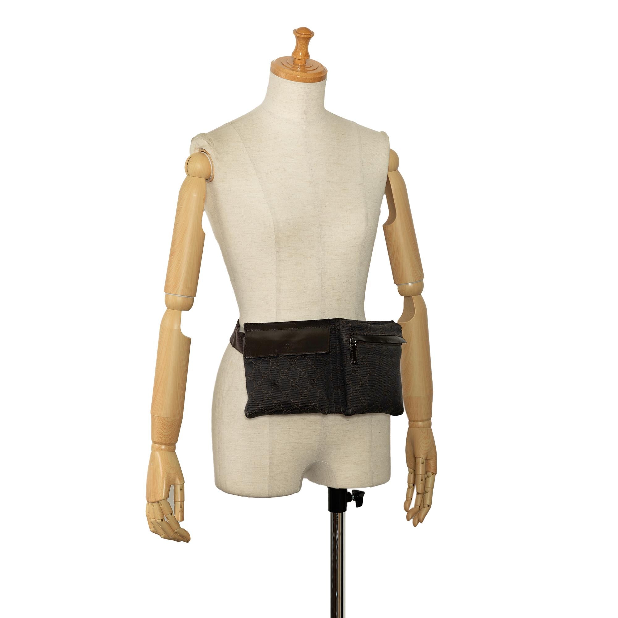 Gucci GG Canvas Double Pocket Belt Bag (SHG-A3c4cV)