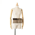 Gucci GG Canvas Double Pocket Belt Bag (SHG-e5K44J)
