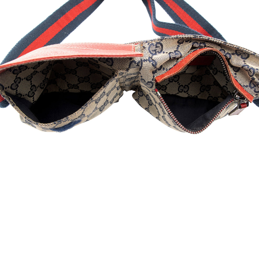 Gucci GG Canvas Double Pocket Belt Bag (SHF-SkYvtK)