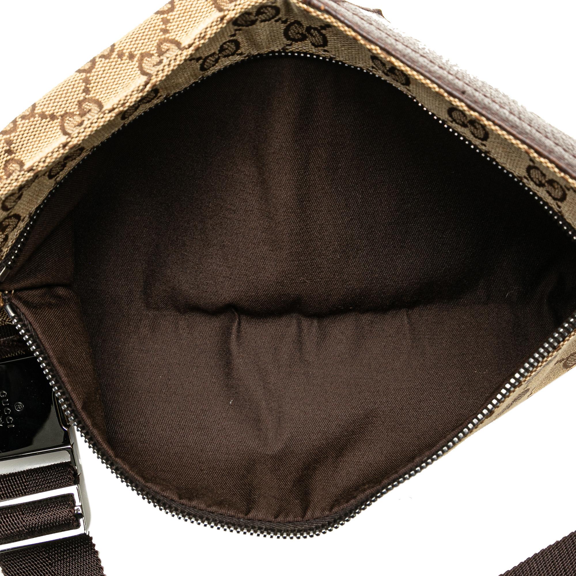 Gucci GG Canvas Double Pocket Belt Bag