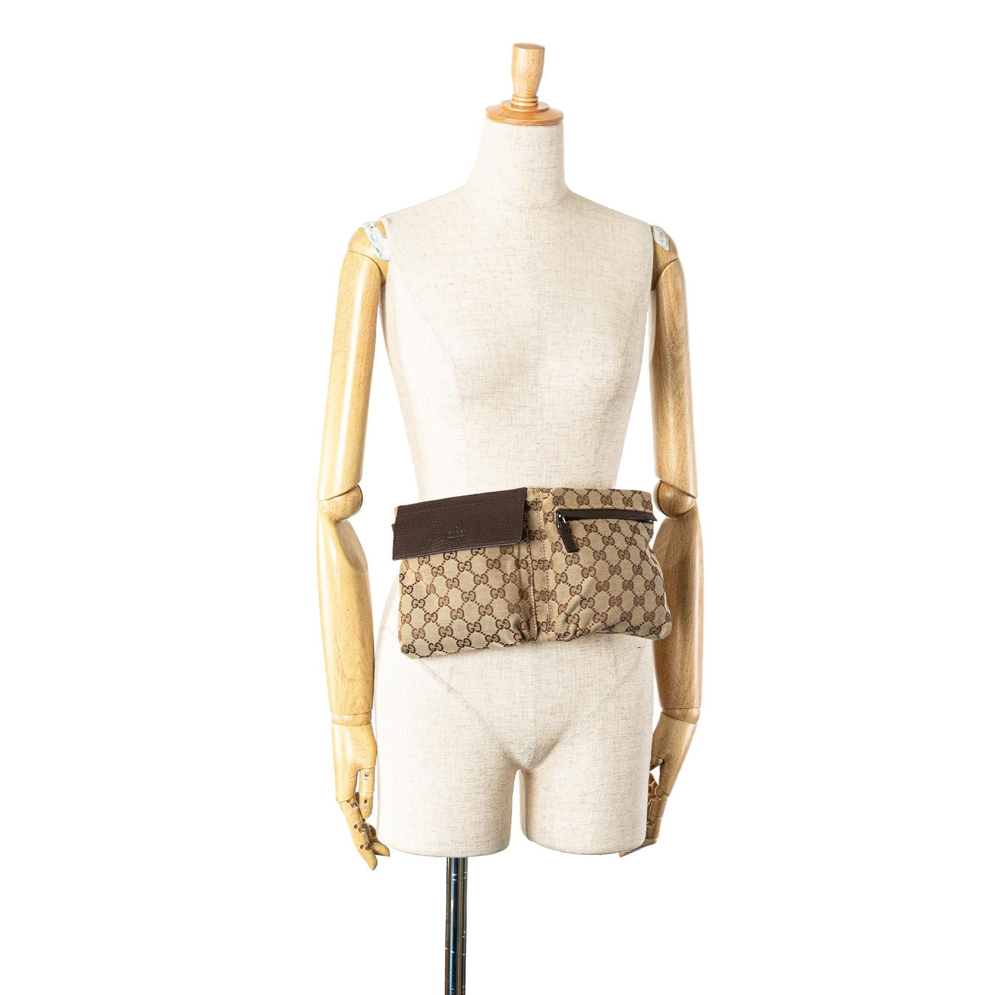 Gucci GG Canvas Double Pocket Belt Bag