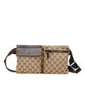 Gucci GG Canvas Double Pocket Belt Bag