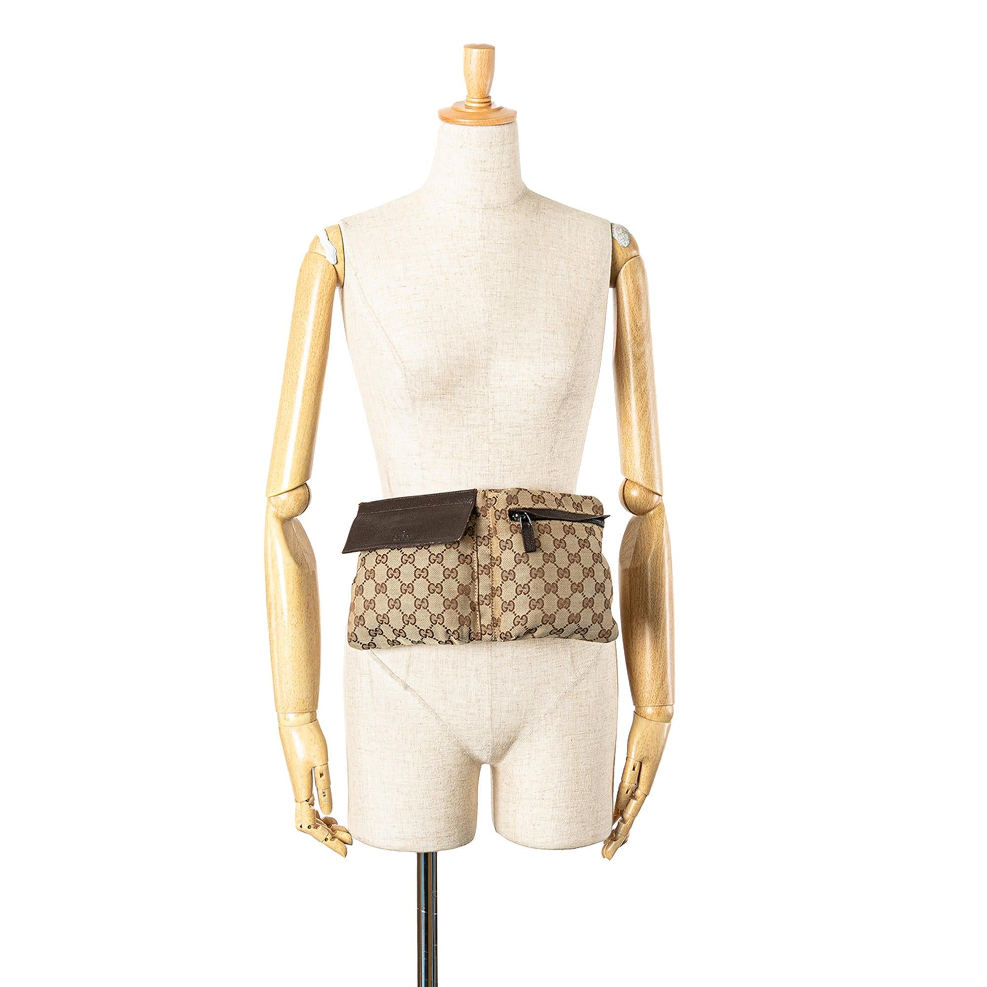Gucci GG Canvas Double Pocket Belt Bag