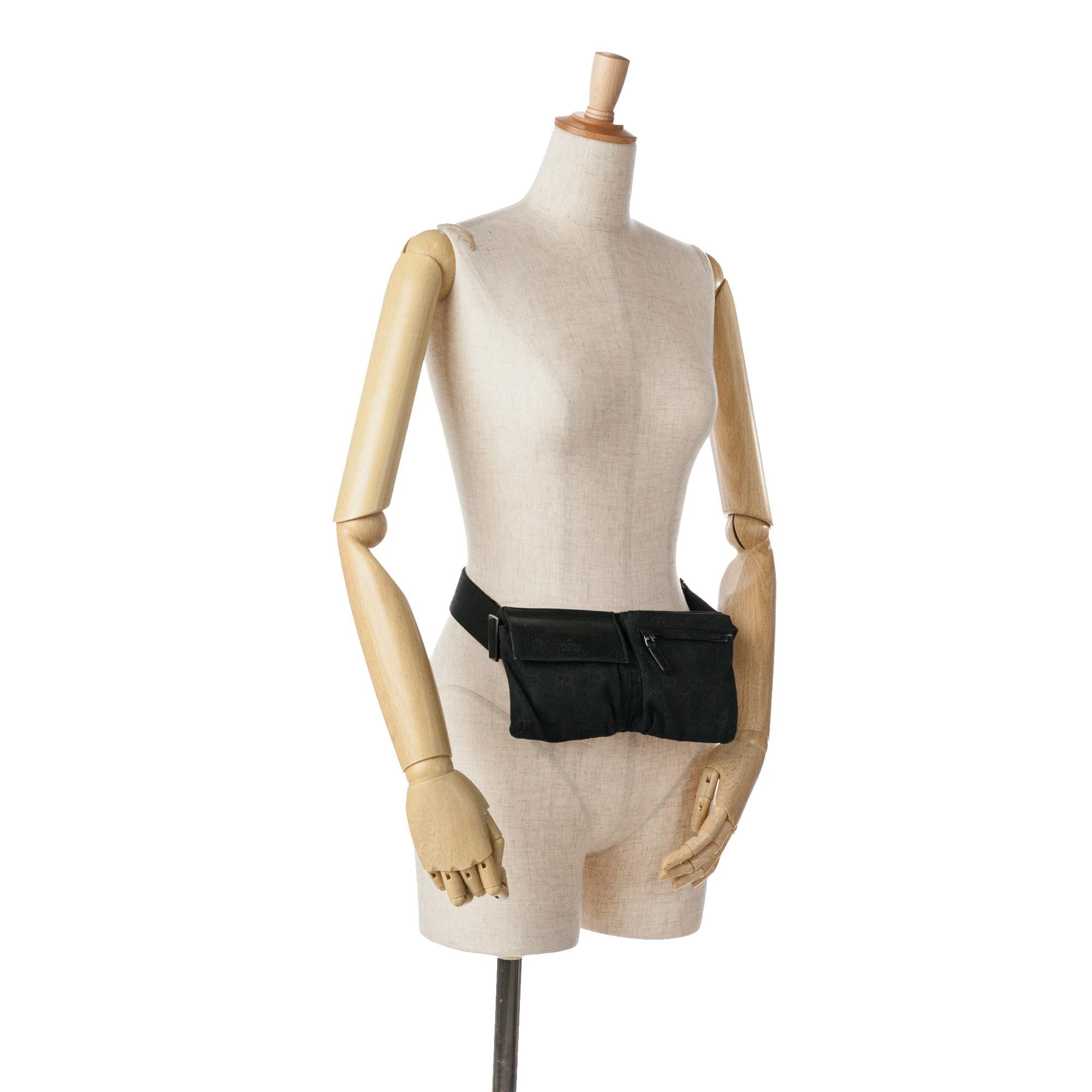 Gucci GG Canvas Double Pocket Belt Bag