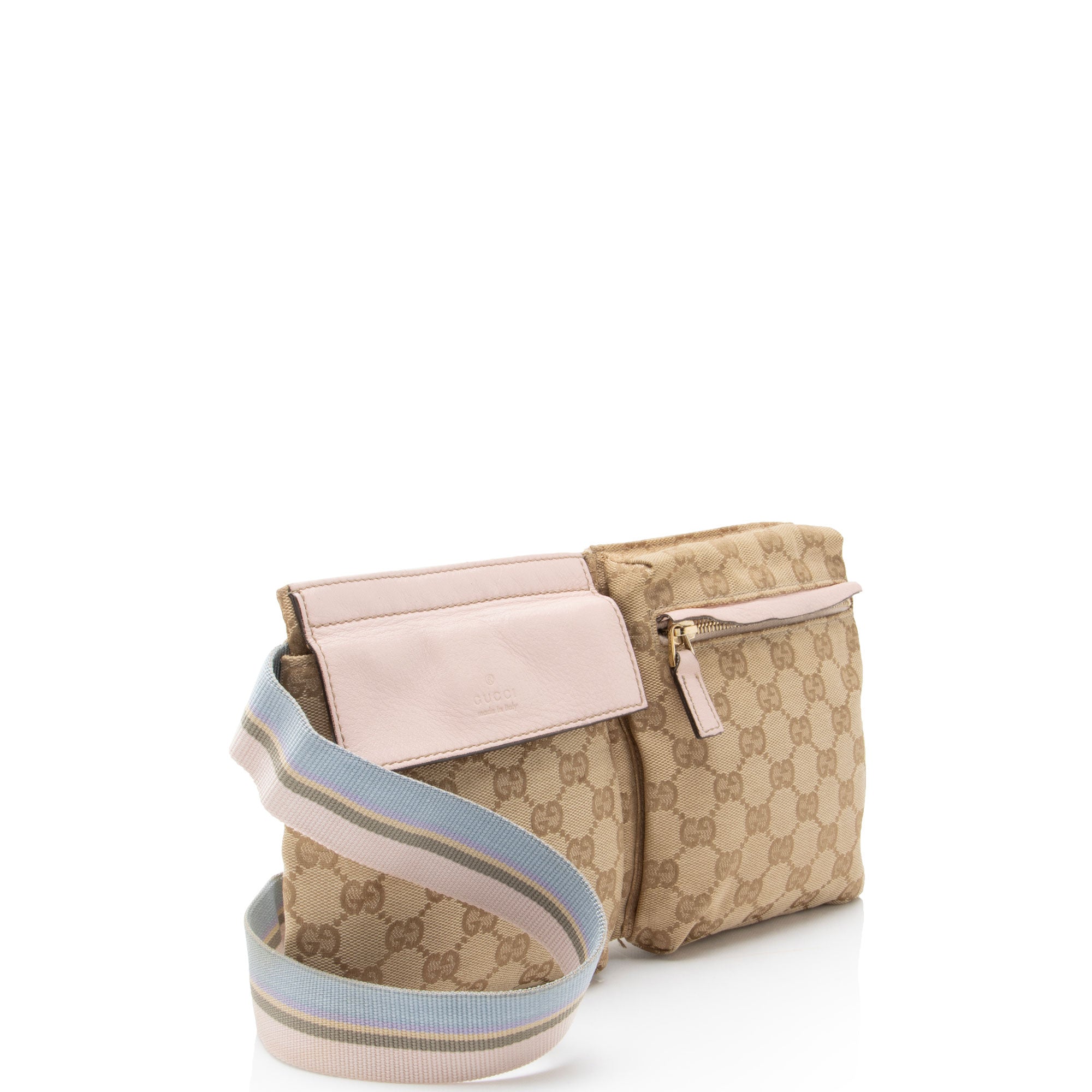 Gucci GG Canvas Double Pocket Belt Bag