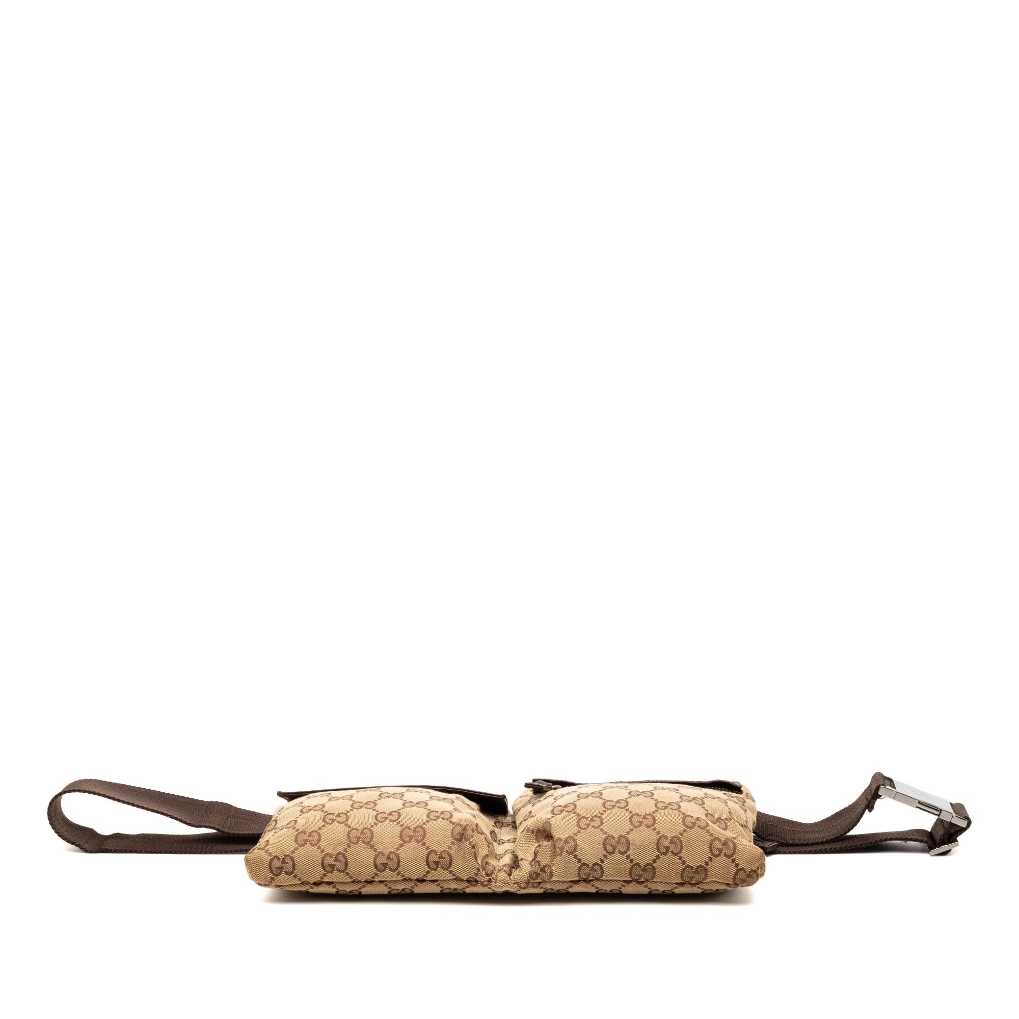 Gucci GG Canvas Double Pocket Belt Bag