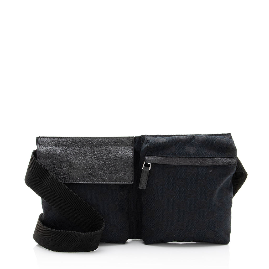 Gucci GG Canvas Double Pocket Belt Bag