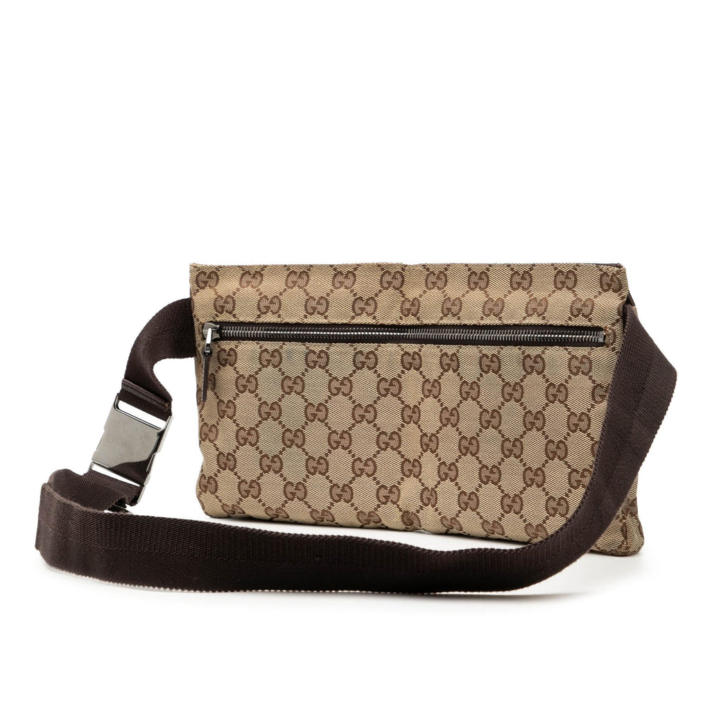 Gucci GG Canvas Double Pocket Belt Bag