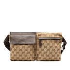 Gucci GG Canvas Double Pocket Belt Bag
