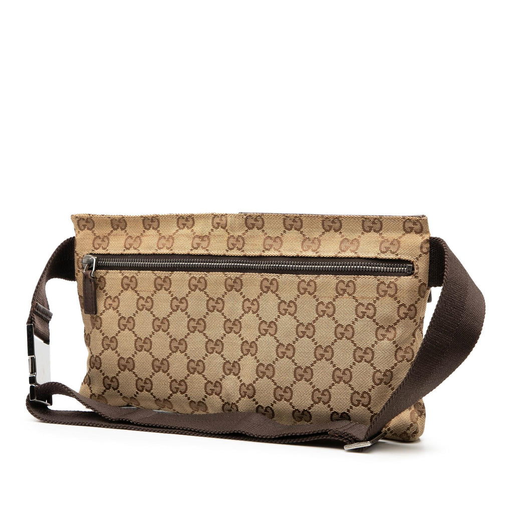 Gucci GG Canvas Double Pocket Belt Bag