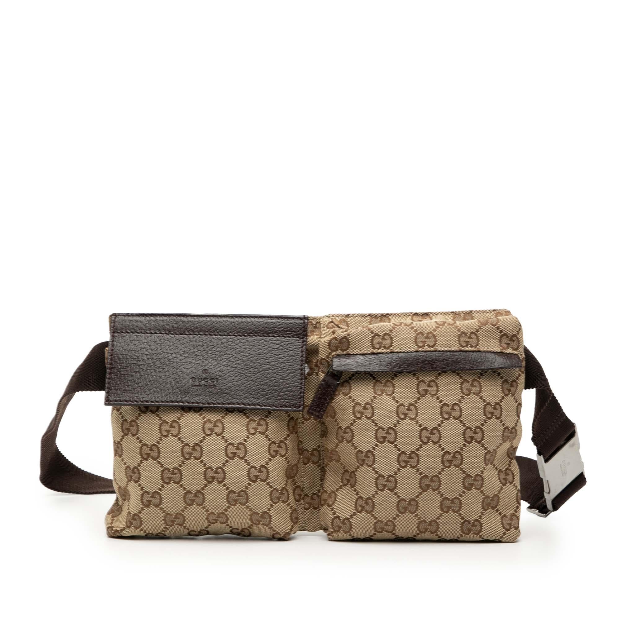 Gucci GG Canvas Double Pocket Belt Bag