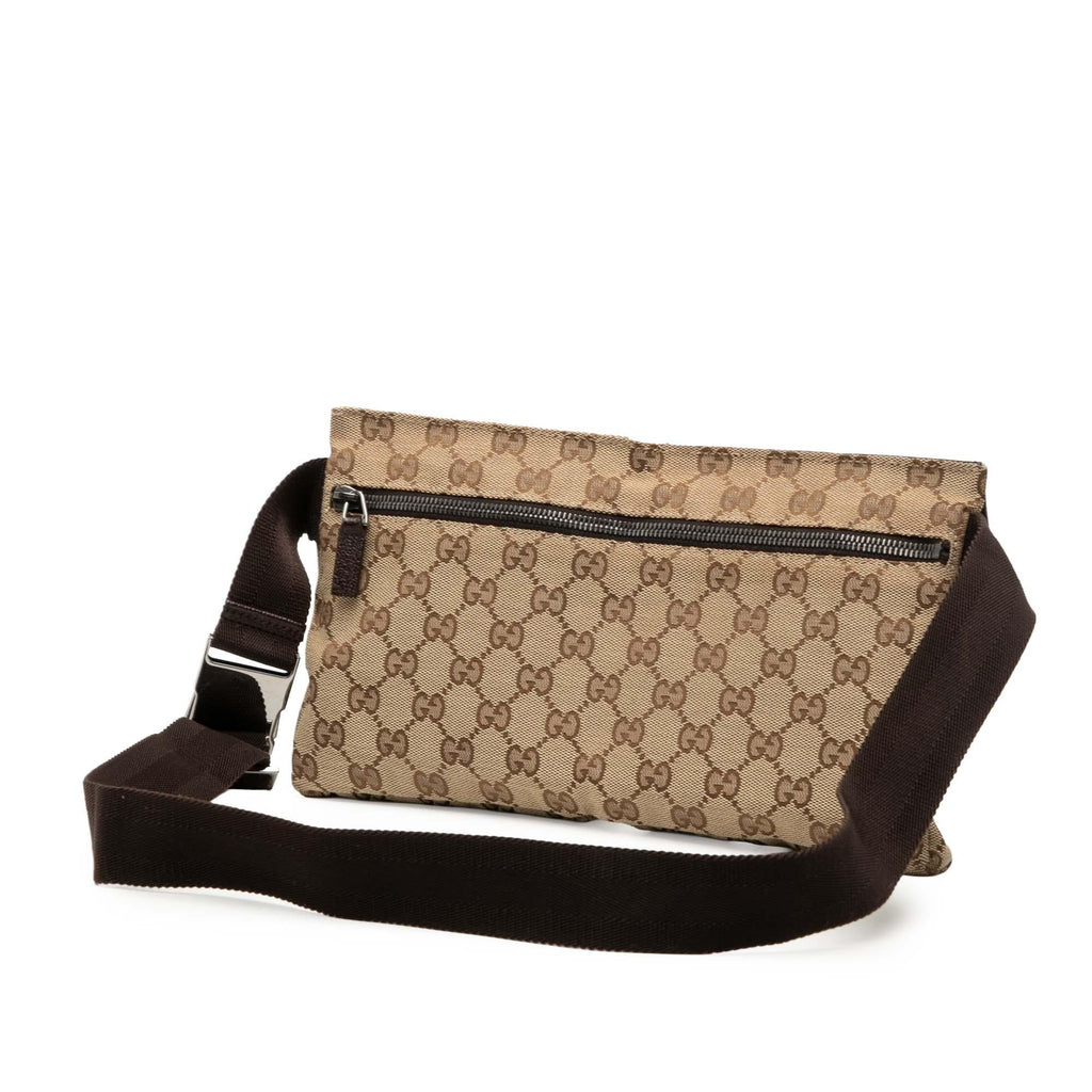 Gucci GG Canvas Double Pocket Belt Bag