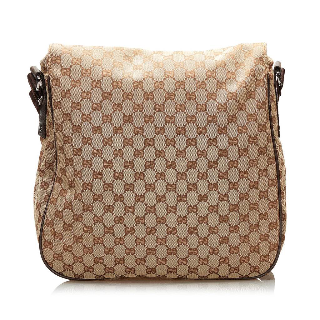 Gucci GG Canvas Double Pocket Flap Messenger (SHG-35377)