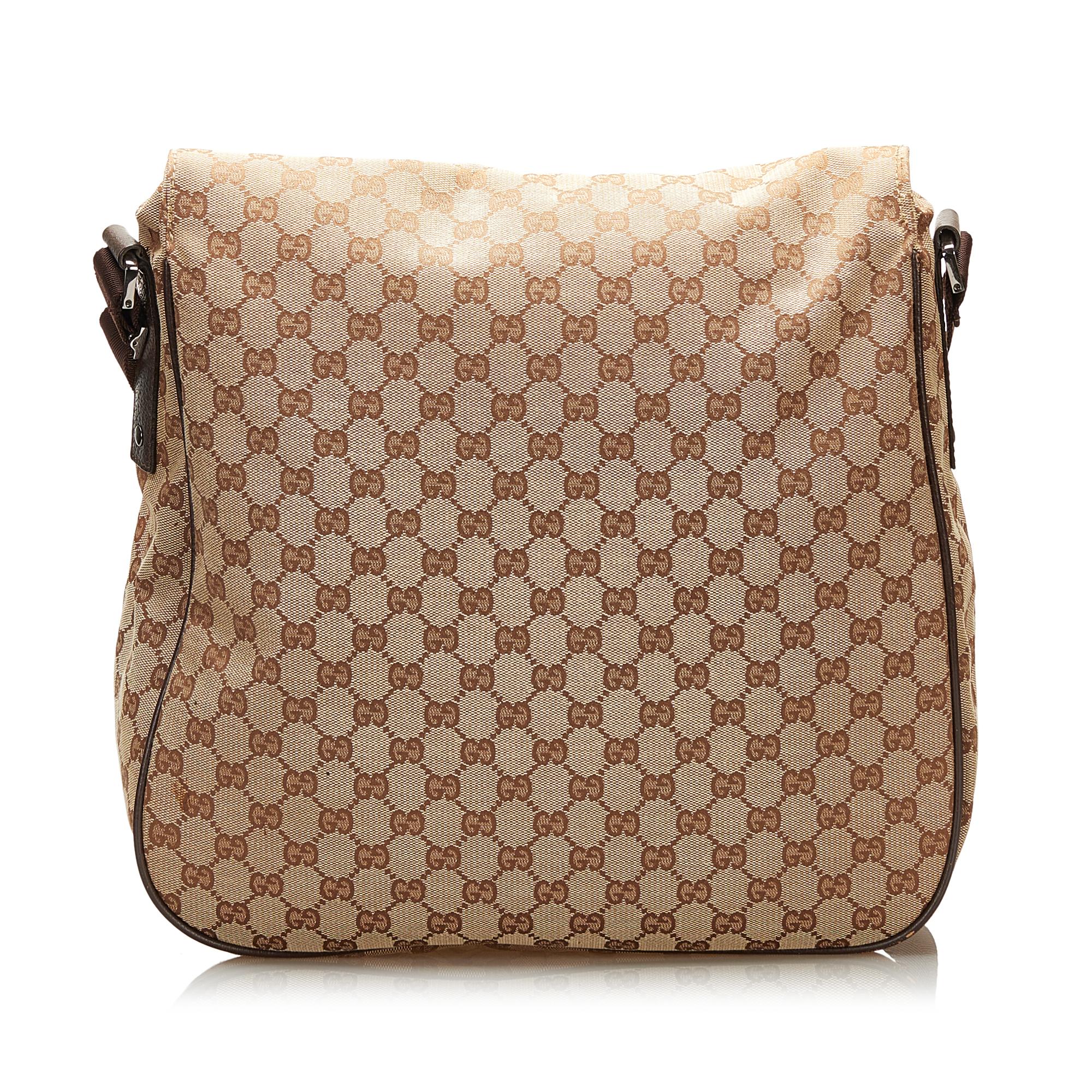 Gucci GG Canvas Double Pocket Flap Messenger (SHG-35377)