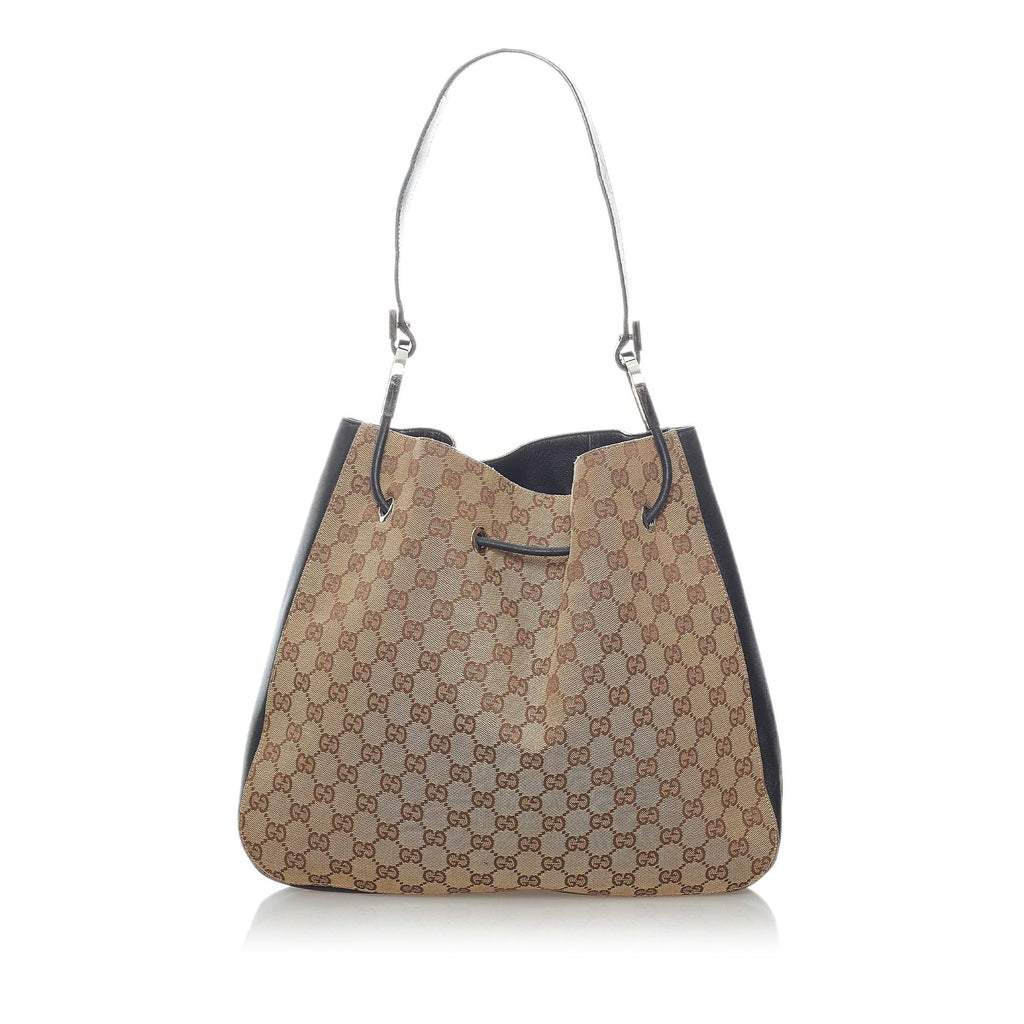 Gucci GG Canvas Drawstring Shoulder Bag (SHG-32073)