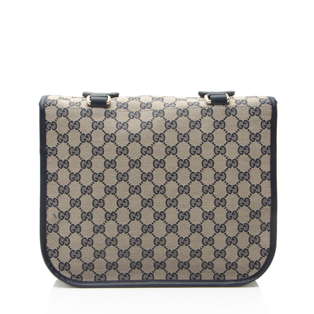 Gucci GG Canvas Buckle Flap Messenger