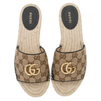 Gucci GG Canvas GG Marmont Pilar Espadrille Slides - Size 8.5 / 38.5 (SHF-pnlKc7)