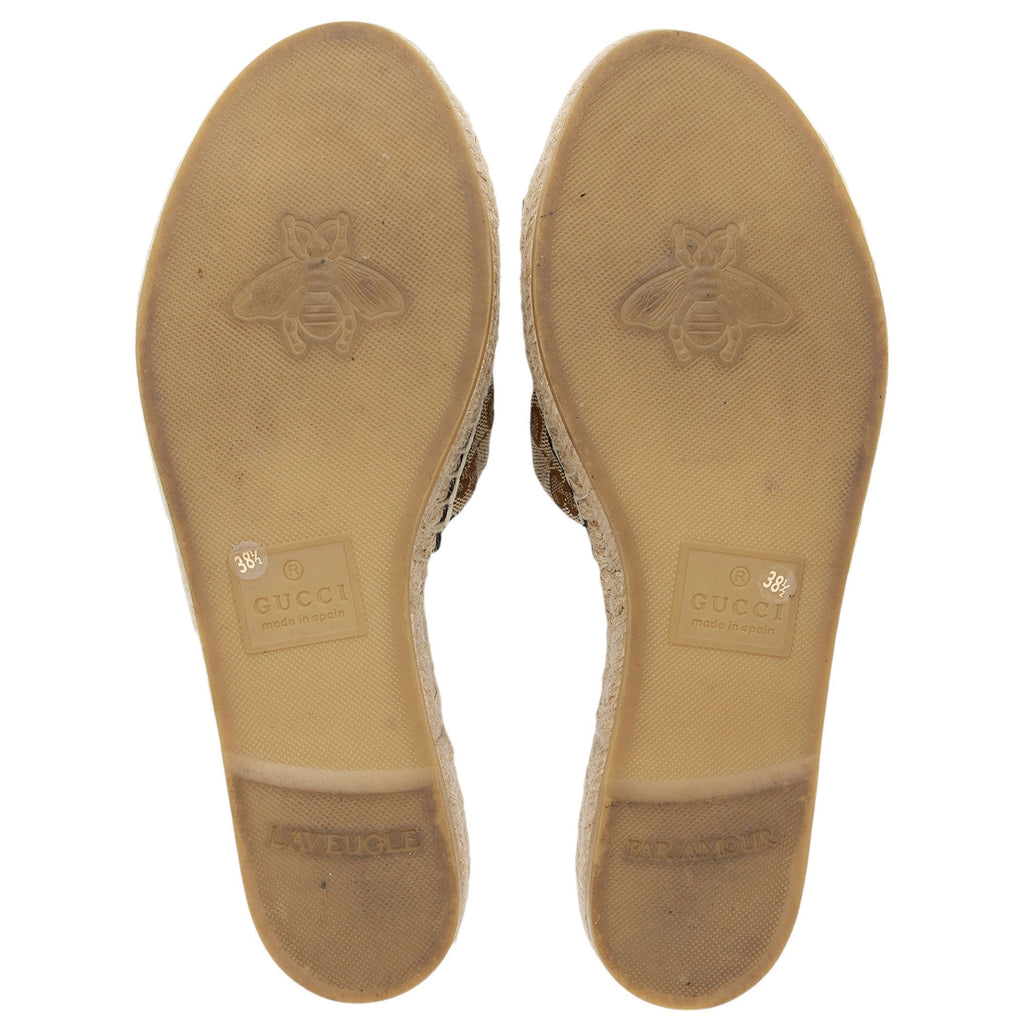 Gucci GG Canvas GG Marmont Pilar Espadrille Slides - Size 8.5 / 38.5 (SHF-pnlKc7)