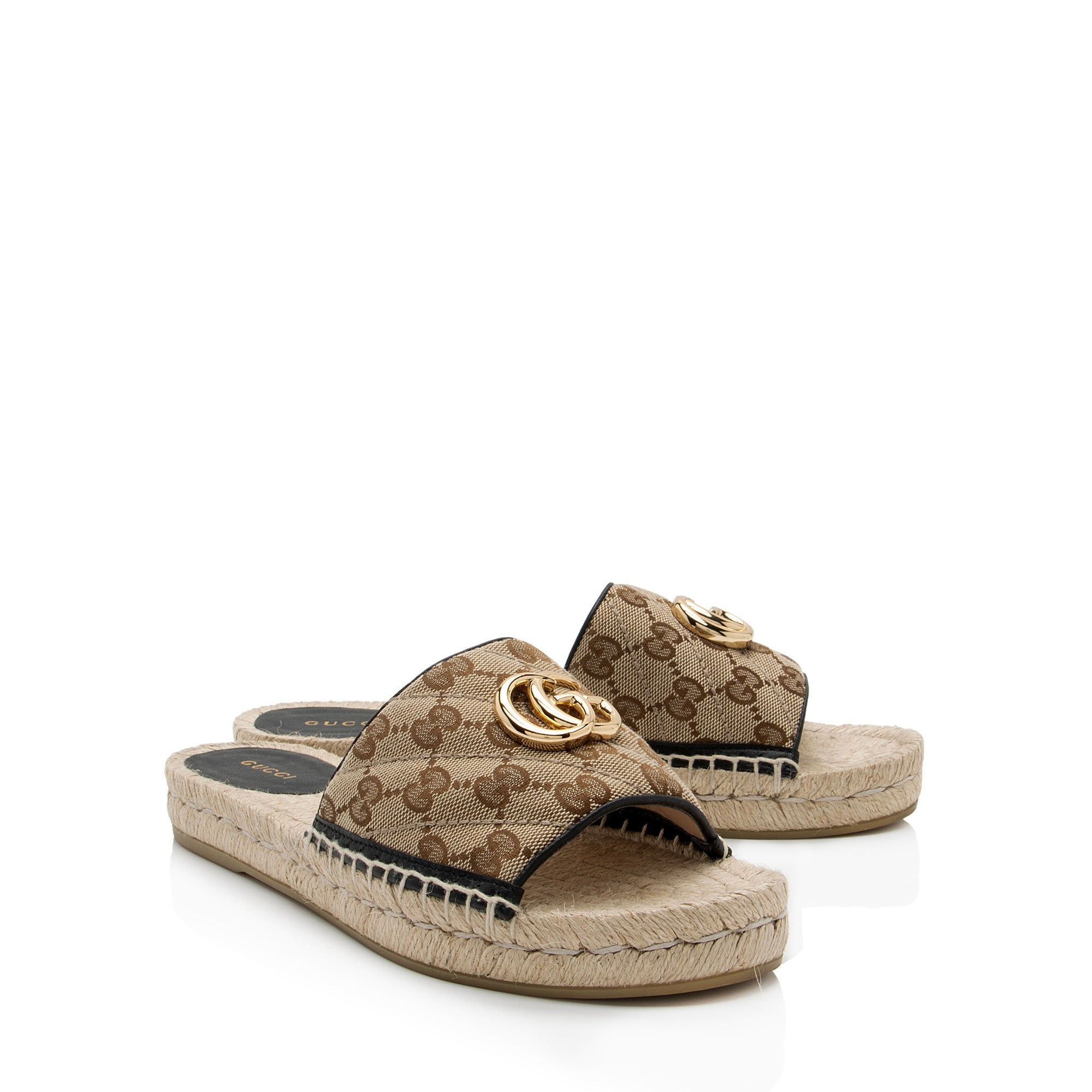Gucci GG Canvas GG Marmont Pilar Espadrille Slides - Size 8.5 / 38.5 (SHF-pnlKc7)