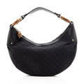 Gucci GG Canvas Bamboo Half Moon Medium Hobo (SHF-22952)