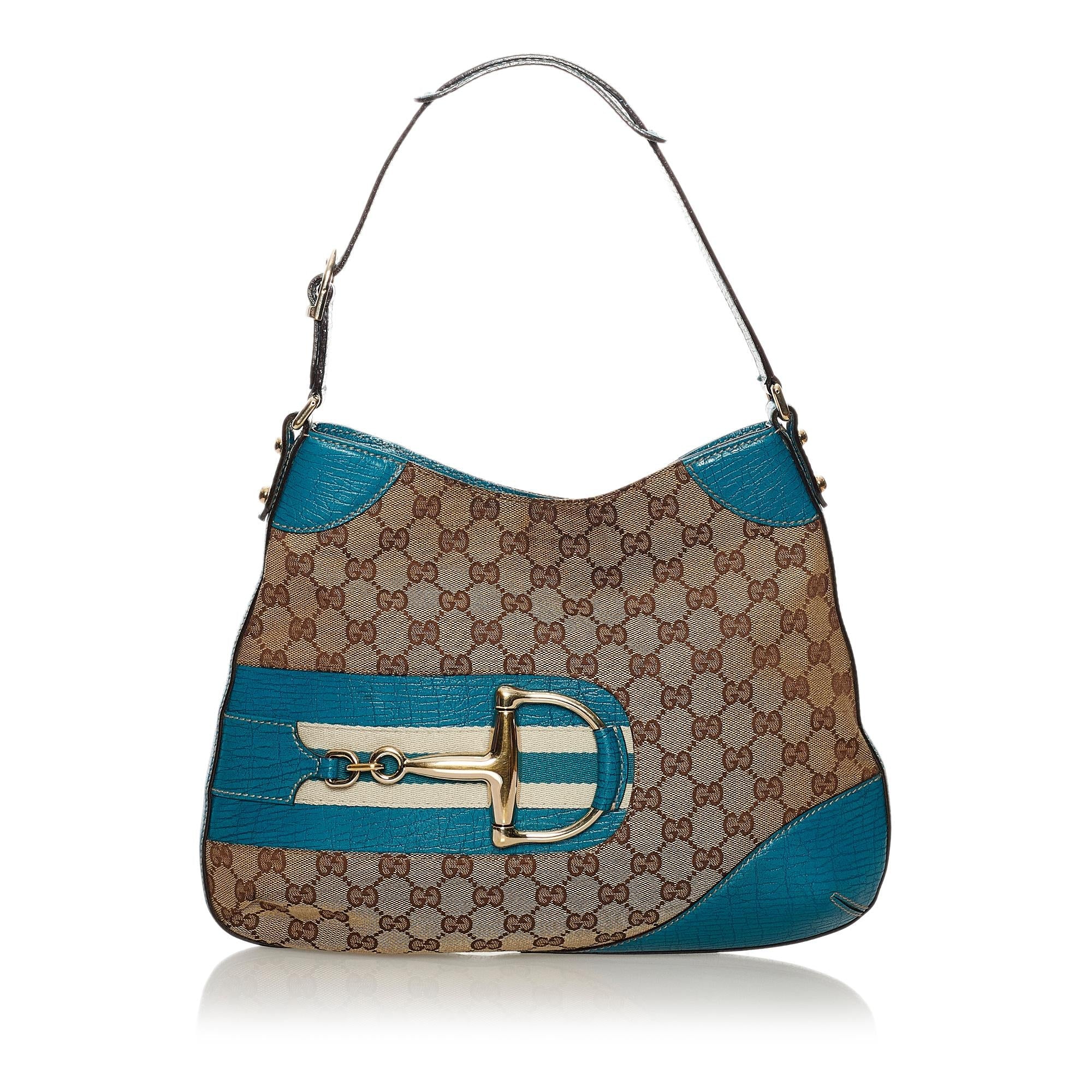 Gucci GG Canvas Hasler Horsebit Shoulder Bag (SHG-34318)