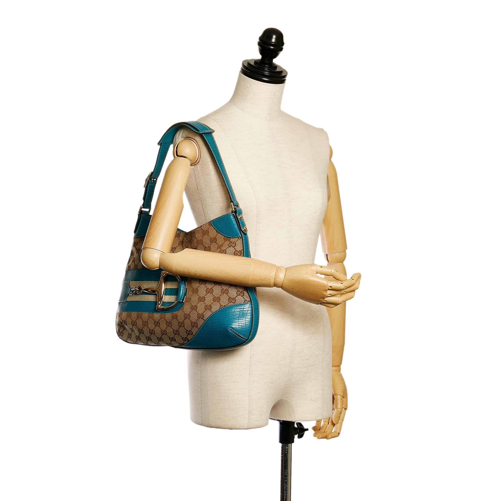 Gucci GG Canvas Hasler Horsebit Shoulder Bag (SHG-34318)