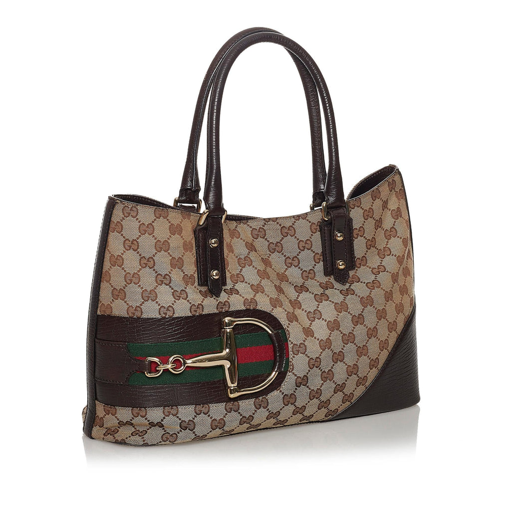 Gucci GG Canvas Hasler Tote Bag (SHG-30923)