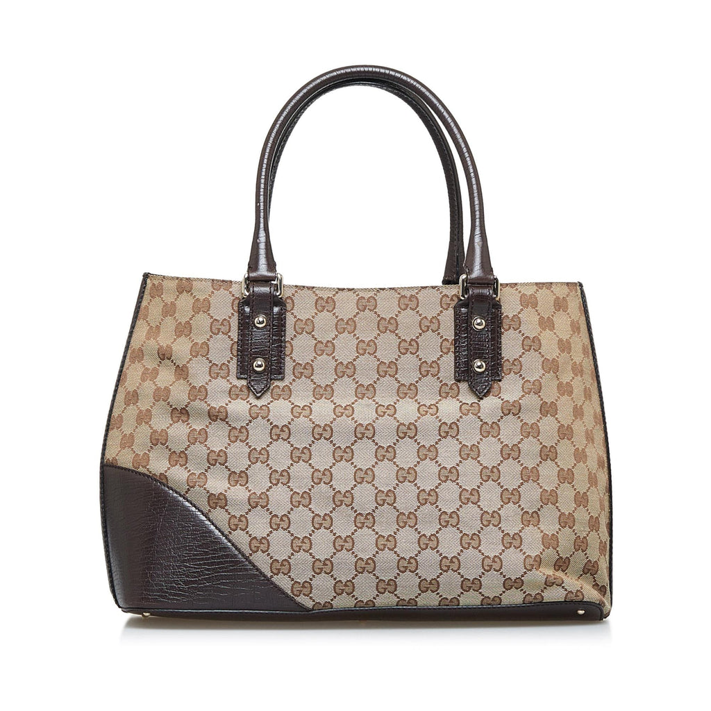 Gucci GG Canvas Hasler Web Tote Bag (SHG-aUSmg4)