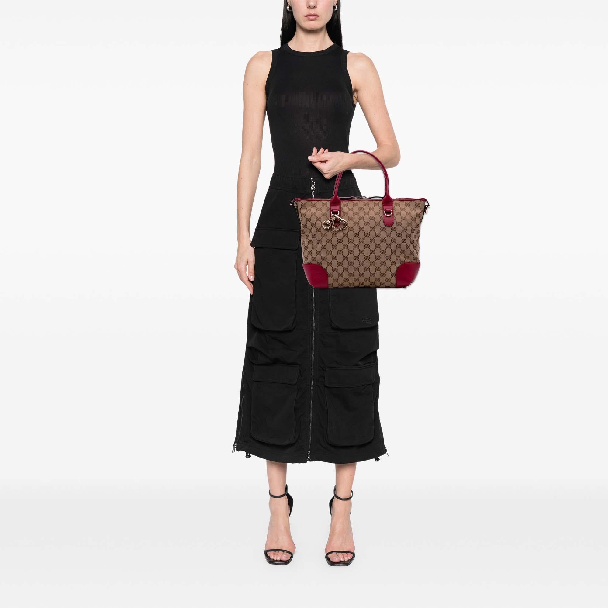Gucci GG Canvas Heart Bit Satchel