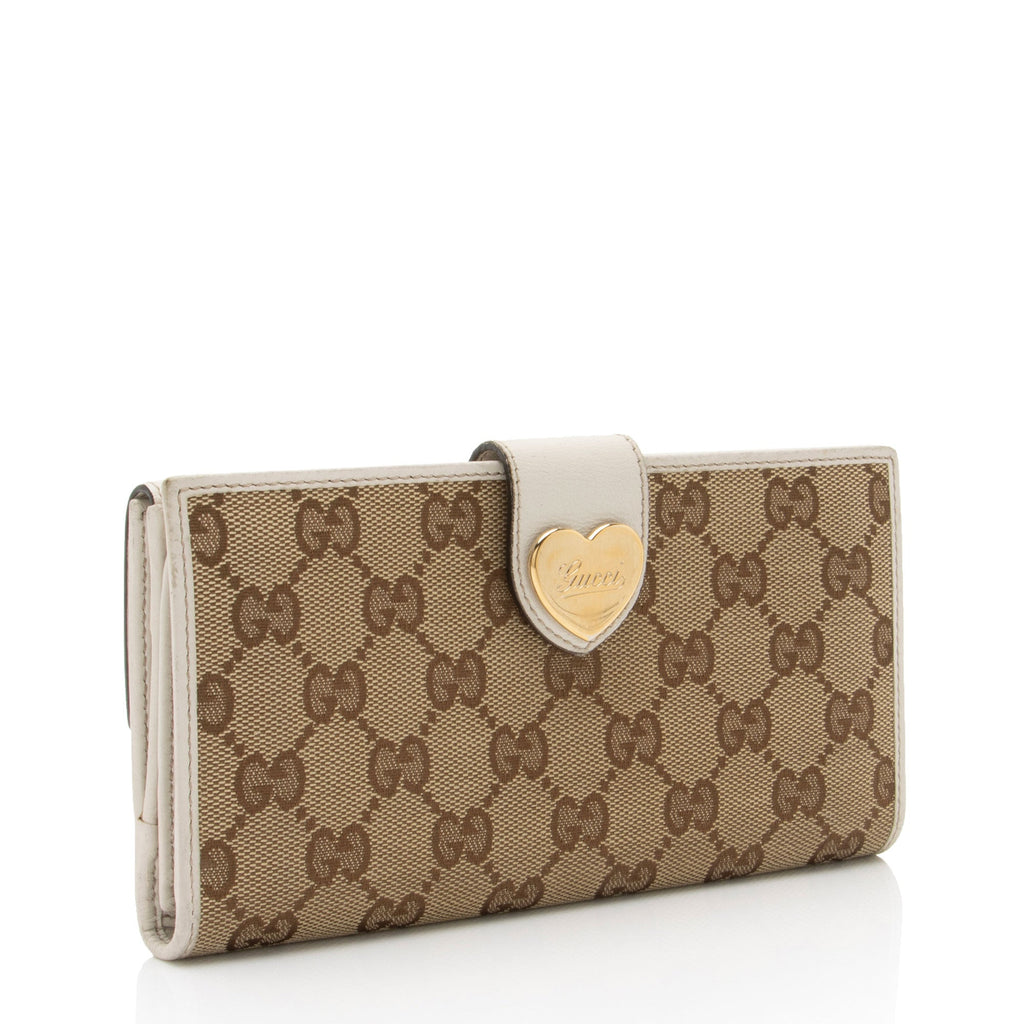 Gucci GG Canvas Heart Script Continental Wallet (SHF-6kTDdx)