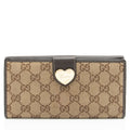 Gucci GG Canvas Heart Script Continental Wallet