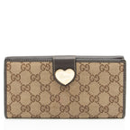 Gucci GG Canvas Heart Script Continental Wallet